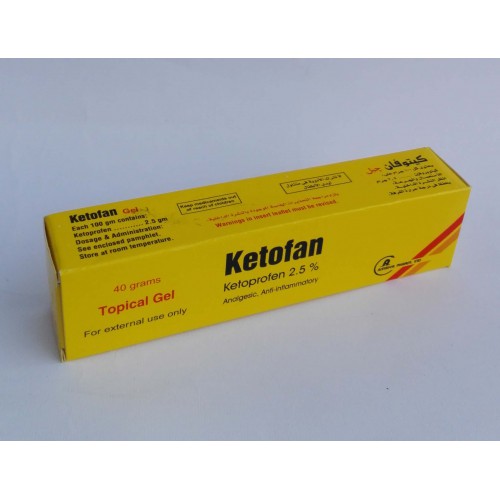 Ketofan ( ketoprofen 2.5 ) topical gel 40 gm